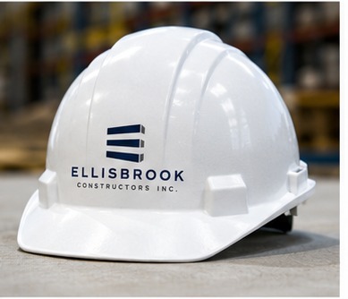 Head protection with the Ellisbrook mark on an active site