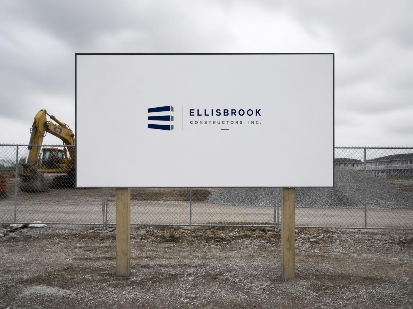 Ellisbrook project information board at a site boundary
