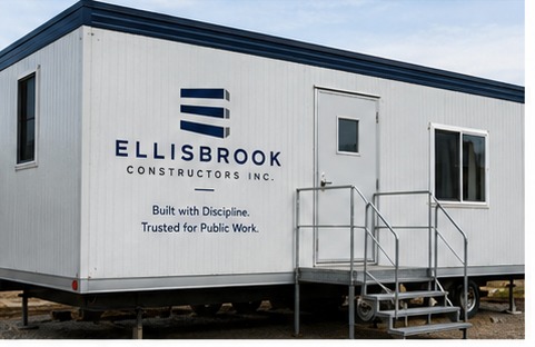 Ellisbrook jobsite office trailer used for site coordination
